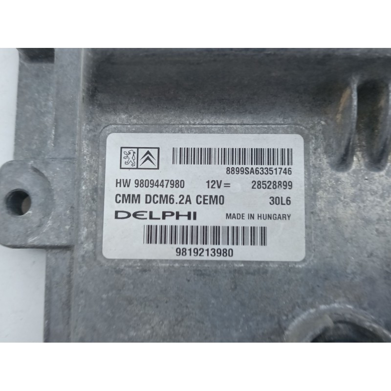 Recambio de centralita motor uce para citroën spacetourer autobús (v_) 2.0 bluehdi 180 referencia OEM IAM 9819213980 9809447980 