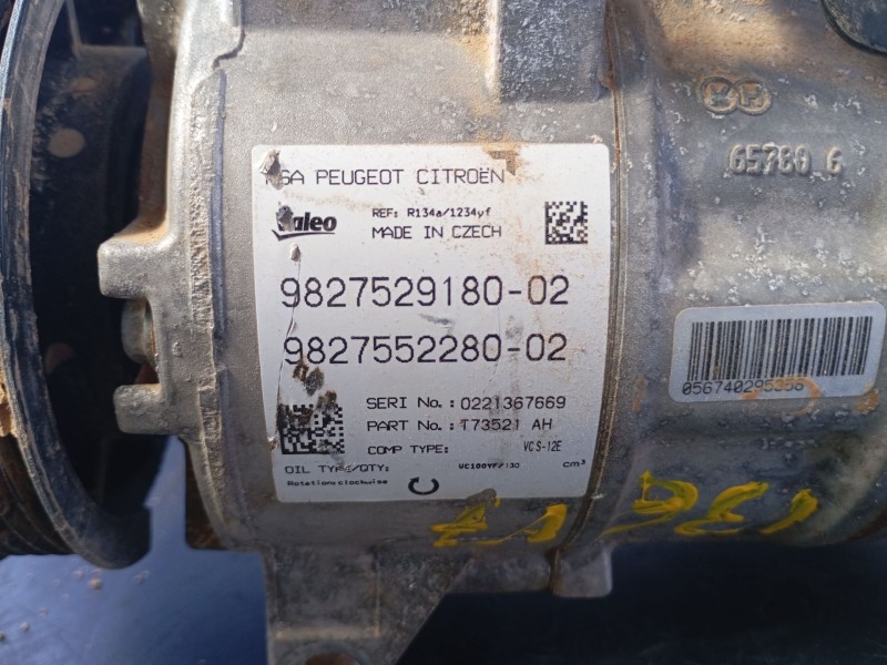 Recambio de compresor aire acondicionado para citroën c5 aircross (a_) 1.2 puretech 130 (arhnsj) referencia OEM IAM 9827552280  