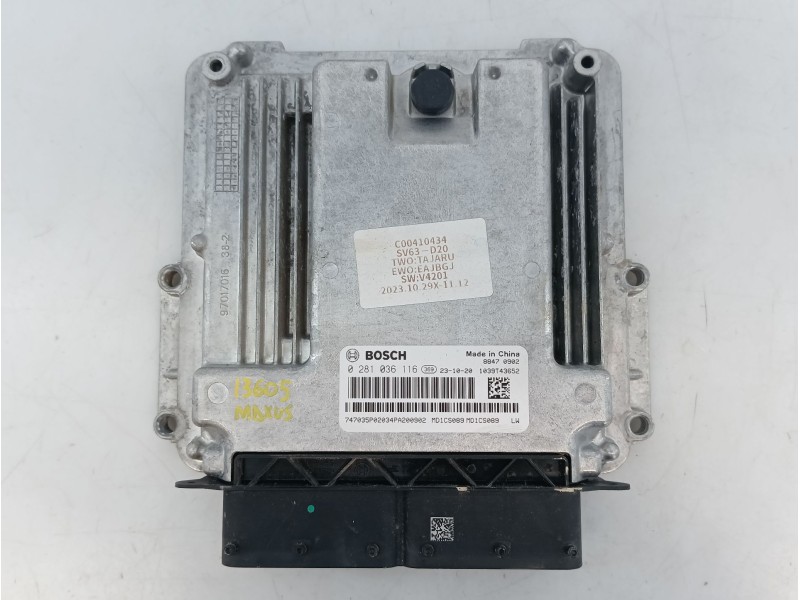 Recambio de centralita motor uce para maxus deliver 9 furgoneta 2.0 d (sv63c) referencia OEM IAM 0281036116  