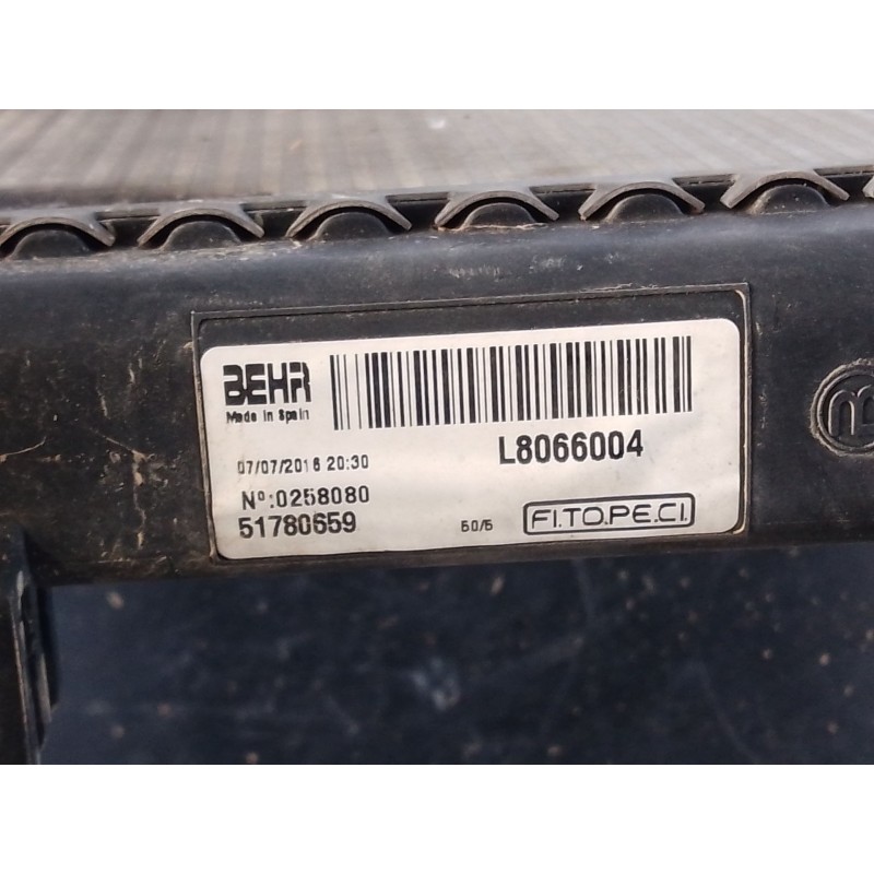 Recambio de radiador agua para citroën nemo monospace 1.3 hdi 80 referencia OEM IAM L8066004 51780659 