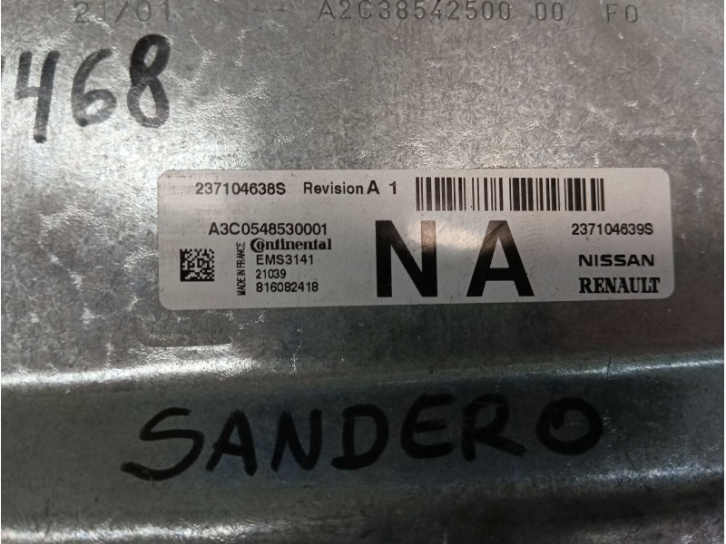 Recambio de centralita motor uce para dacia sandero iii stepaway referencia OEM IAM A3C0548530001 237104639S E2-A1-39-7