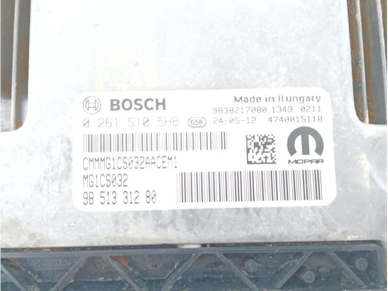 Recambio de centralita motor uce para peugeot 208 ii (ub_, up_, uw_, uj_) 1.2 puretech 100 referencia OEM IAM 9851331280 0261S10