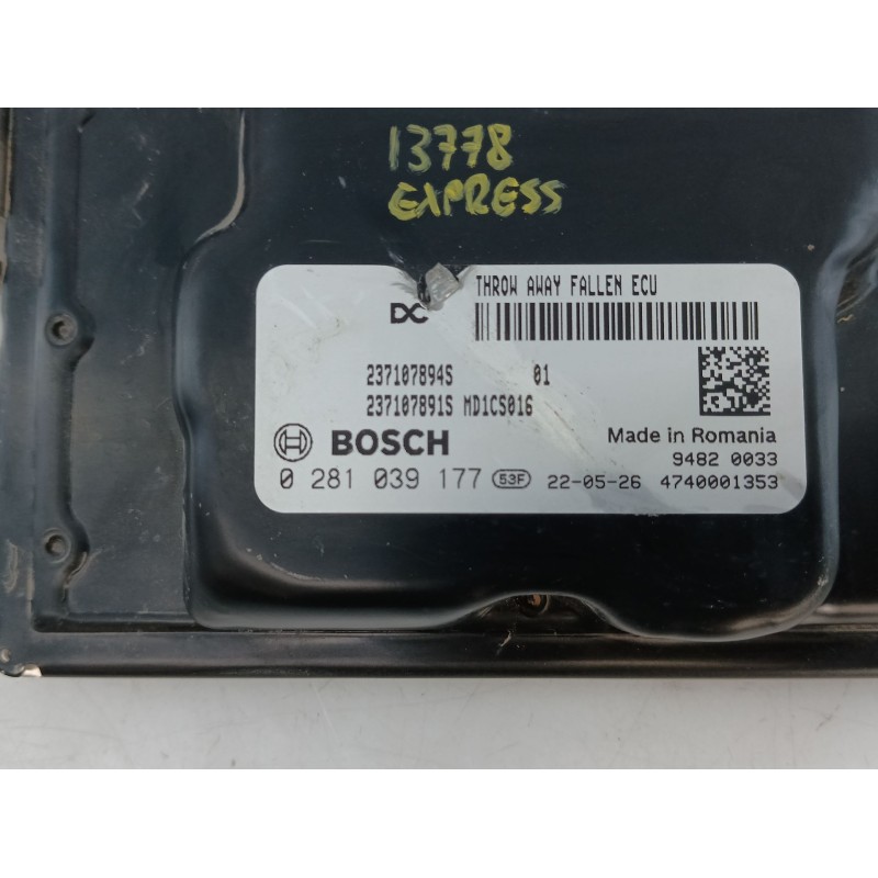 Recambio de centralita motor uce para renault express furgoneta/monovolumen 1.5 blue dci 75 (f6aa) referencia OEM IAM 237107894S