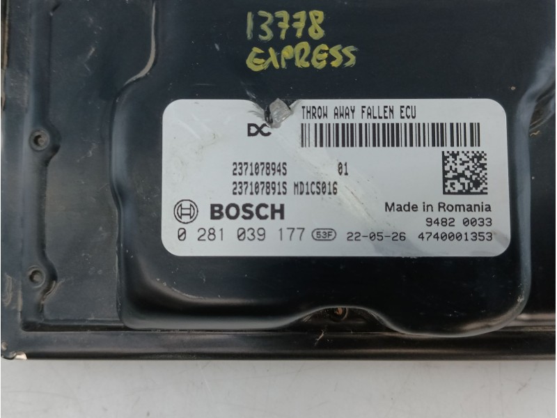 Recambio de centralita motor uce para renault express furgoneta/monovolumen 1.5 blue dci 75 (f6aa) referencia OEM IAM 237107894S
