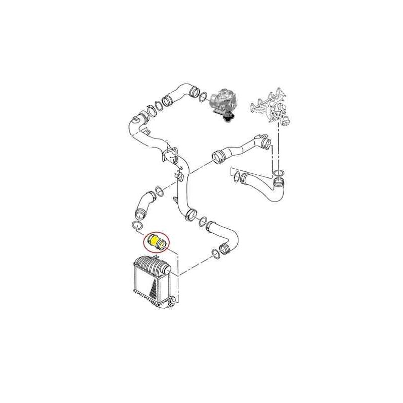 Recambio de manguito intercooler para universal manguito turbo 1.9 tdi ref. 1j0145834ab referencia OEM IAM 522826 NUEVO T1-5-B7-