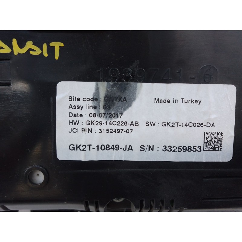 Recambio de cuadro instrumentos para ford transit v363 furgoneta (fcd, fdd) 2.0 ecoblue referencia OEM IAM GK2T10849JA  