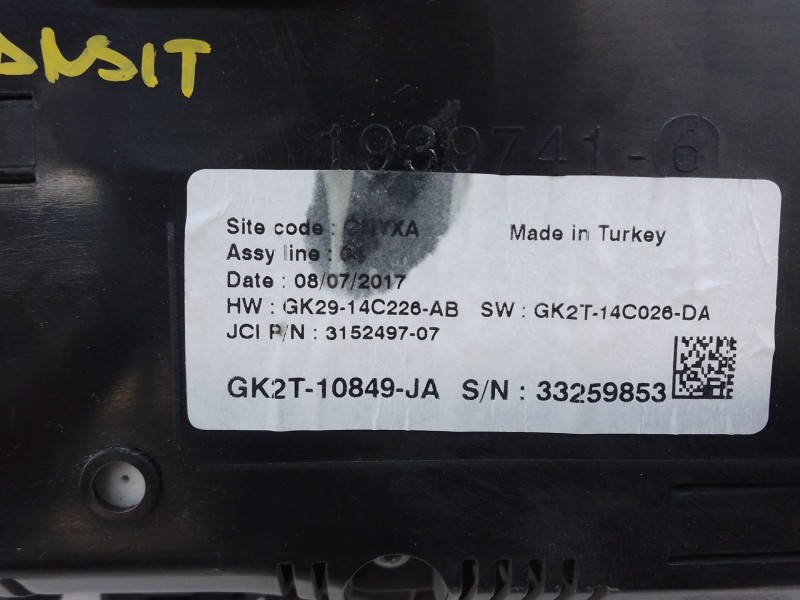 Recambio de cuadro instrumentos para ford transit v363 furgoneta (fcd, fdd) 2.0 ecoblue referencia OEM IAM GK2T10849JA  