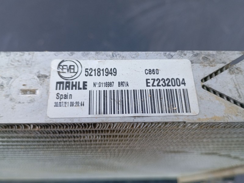 Recambio de radiador agua para citroën jumper caja abierta (06.2006 =>) referencia OEM IAM 52181949  P2-B6-12