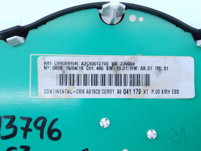 Recambio de cuadro instrumentos para citroën c3 ii (sc_) 1.2 vti 82 referencia OEM IAM 98041179XT  