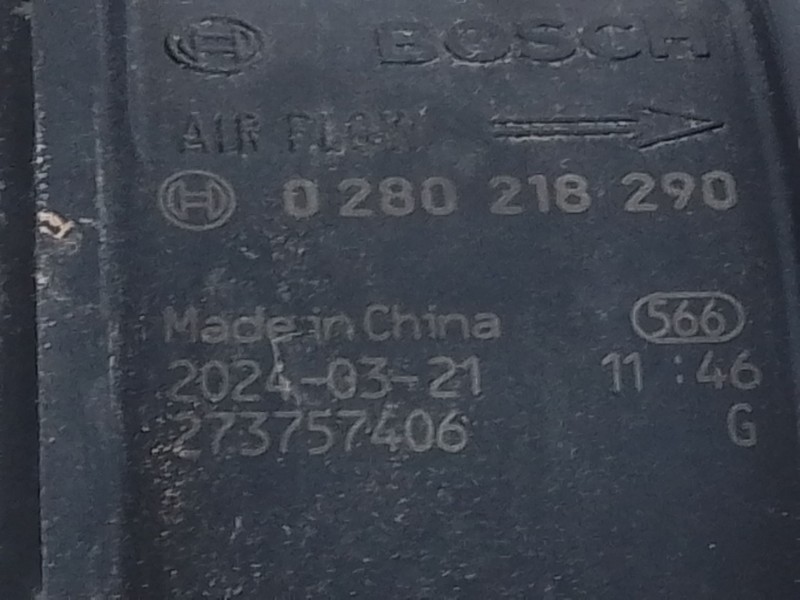 Recambio de caudalimetro para omoda 5 290t referencia OEM IAM 273757406 0280218290 