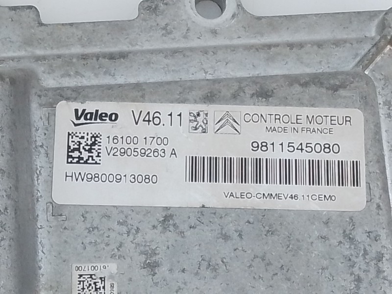 Recambio de centralita motor uce para citroën c3 ii (sc_) 1.2 vti 82 referencia OEM IAM 9811545080  