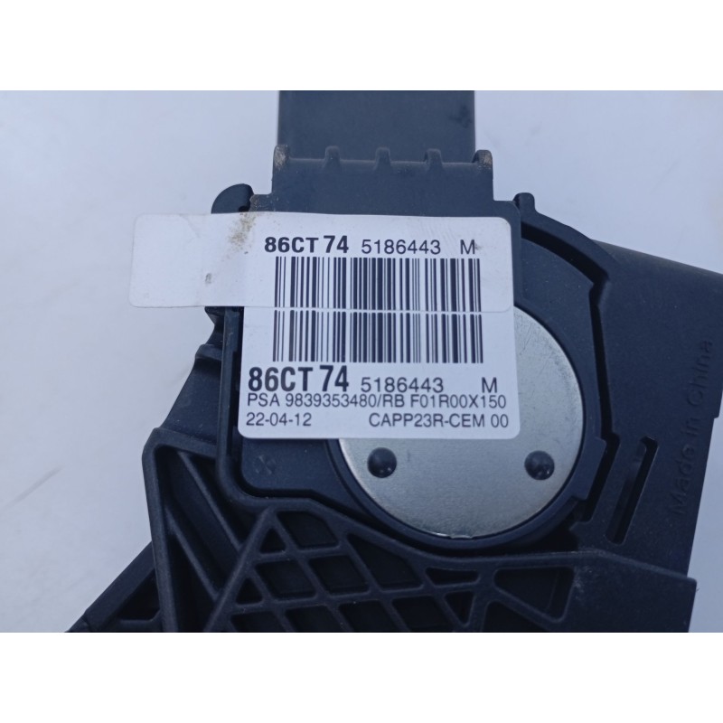 Recambio de pedal acelerador para fiat scudo furgoneta 2.0 multijet 145 (506) referencia OEM IAM 9839353480 86CT74 