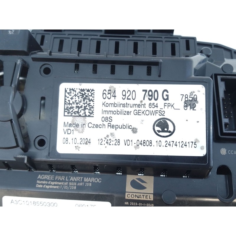 Recambio de cuadro instrumentos para skoda kamiq (nw4) 1.5 tsi referencia OEM IAM 654920790G  