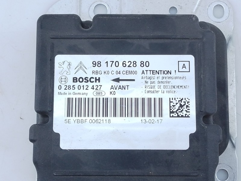 Recambio de centralita airbag para citroën jumpy iii furgoneta (v_) 1.6 bluehdi 115 referencia OEM IAM 9817062880 0285012427 