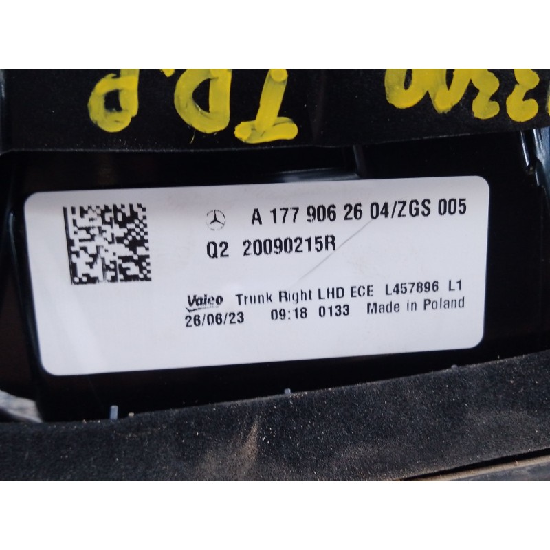 Recambio de piloto trasero derecho porton para mercedes-benz clase a (w177) a 200 d (177.012) referencia OEM IAM   