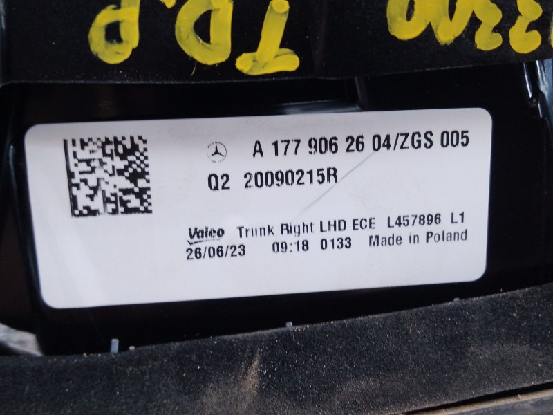 Recambio de piloto trasero derecho porton para mercedes-benz clase a (w177) a 200 d (177.012) referencia OEM IAM   