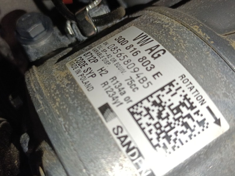 Recambio de compresor aire acondicionado para skoda fabia iv (pj3) 1.0 tsi referencia OEM IAM 3Q0816803E  