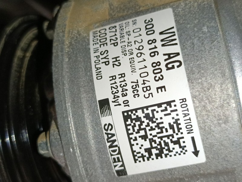 Recambio de compresor aire acondicionado para skoda karoq (nu7, nd7) 1.5 tsi referencia OEM IAM 3Q0816803E  