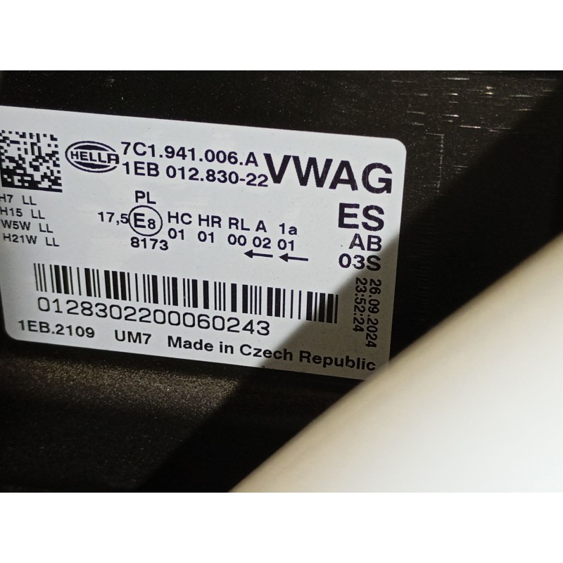 Recambio de faro derecho para volkswagen crafter caja/chasis (sz_) 2.0 tdi rwd referencia OEM IAM 7C1941006A  