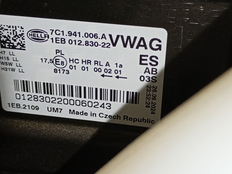 Recambio de faro derecho para volkswagen crafter caja/chasis (sz_) 2.0 tdi rwd referencia OEM IAM 7C1941006A  