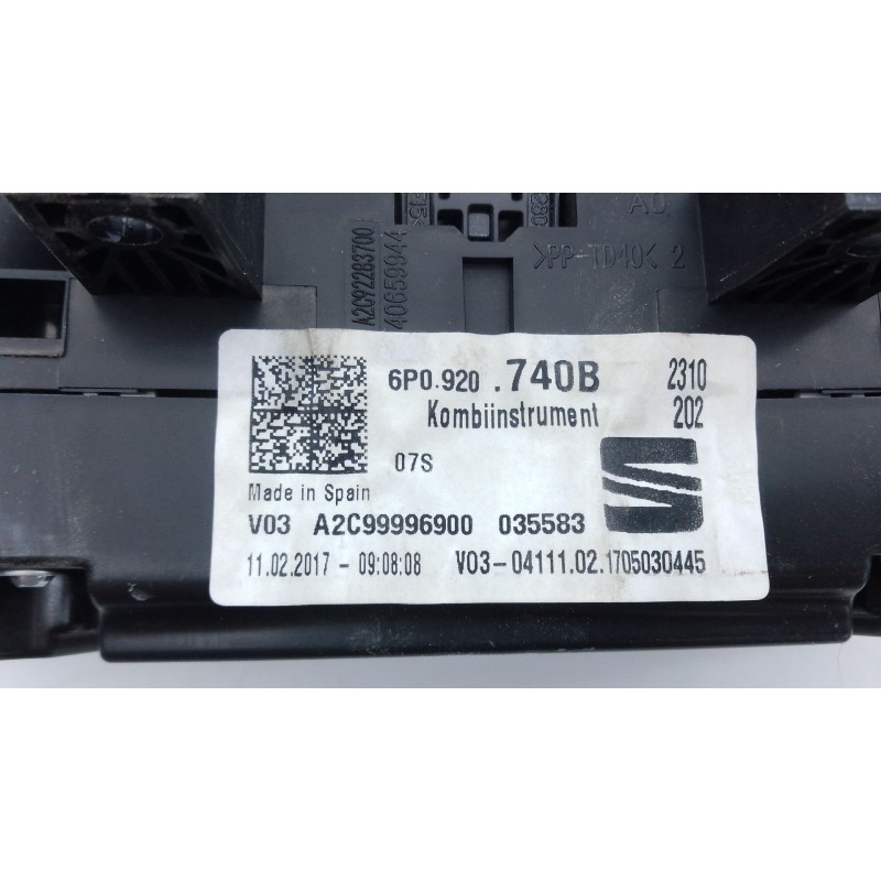 Recambio de cuadro instrumentos para seat ibiza iv (6j5, 6p1) 1.2 tsi referencia OEM IAM 6P0920740B  