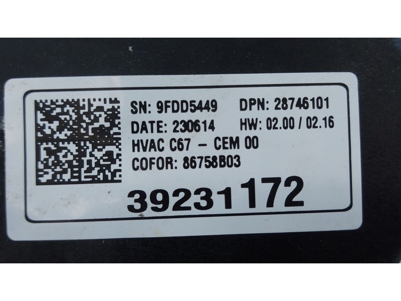 Recambio de mando climatizador para opel corsa f (p2jo) 1.2 (68) referencia OEM IAM   