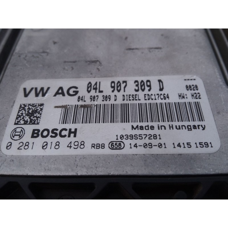 Recambio de centralita motor uce para skoda octavia iii (5e3, nl3, nr3) 2.0 tdi referencia OEM IAM 04L907309D  E2-A1-39-2