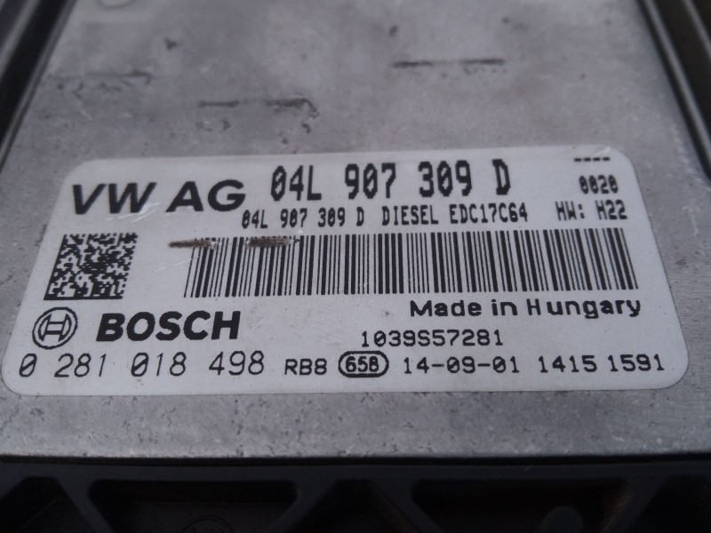 Recambio de centralita motor uce para skoda octavia iii (5e3, nl3, nr3) 2.0 tdi referencia OEM IAM 04L907309D  E2-A1-39-2