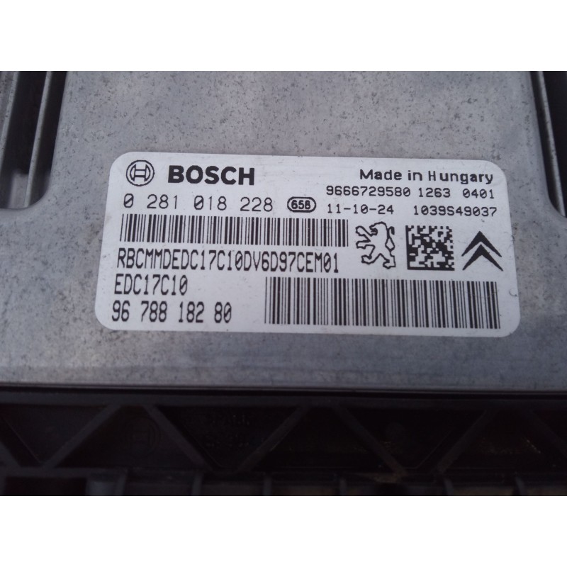 Recambio de centralita motor uce para citroën berlingo furgoneta/monovolumen (b9) 1.6 hdi 90 referencia OEM IAM 0281018228 96788