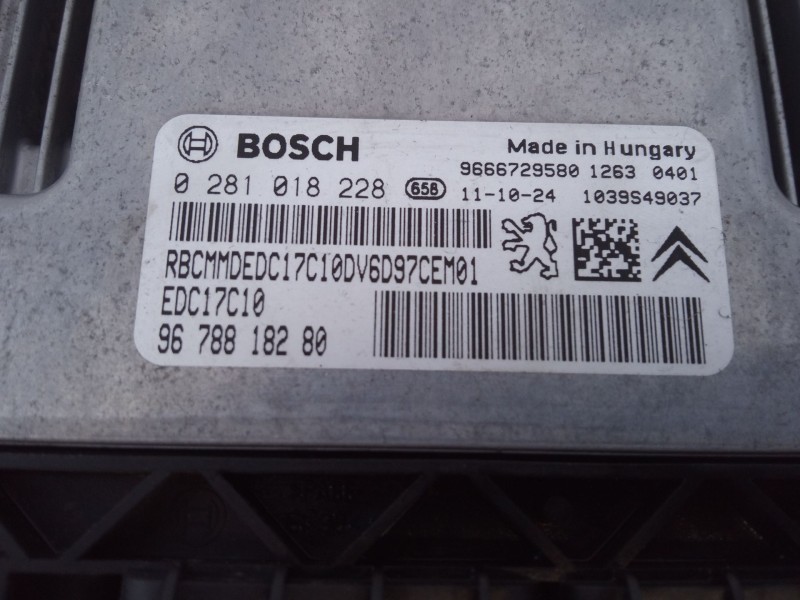Recambio de centralita motor uce para citroën berlingo furgoneta/monovolumen (b9) 1.6 hdi 90 referencia OEM IAM 0281018228 96788