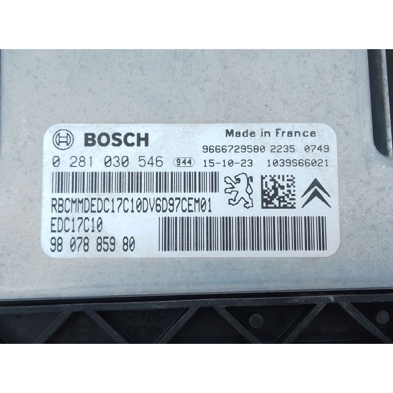 Recambio de centralita motor uce para citroën berlingo multispace (b9) 1.6 hdi 90 referencia OEM IAM 9807885980 0281030546 E3-B2