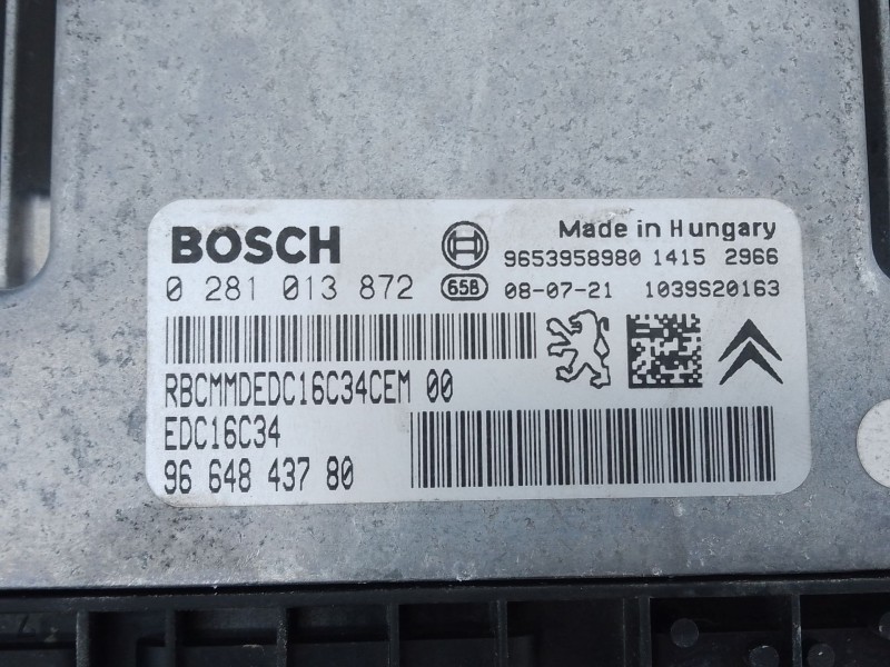 Recambio de centralita motor uce para peugeot 308 sw confort referencia OEM IAM 9664843780 0281013872 E3-B2-34-2