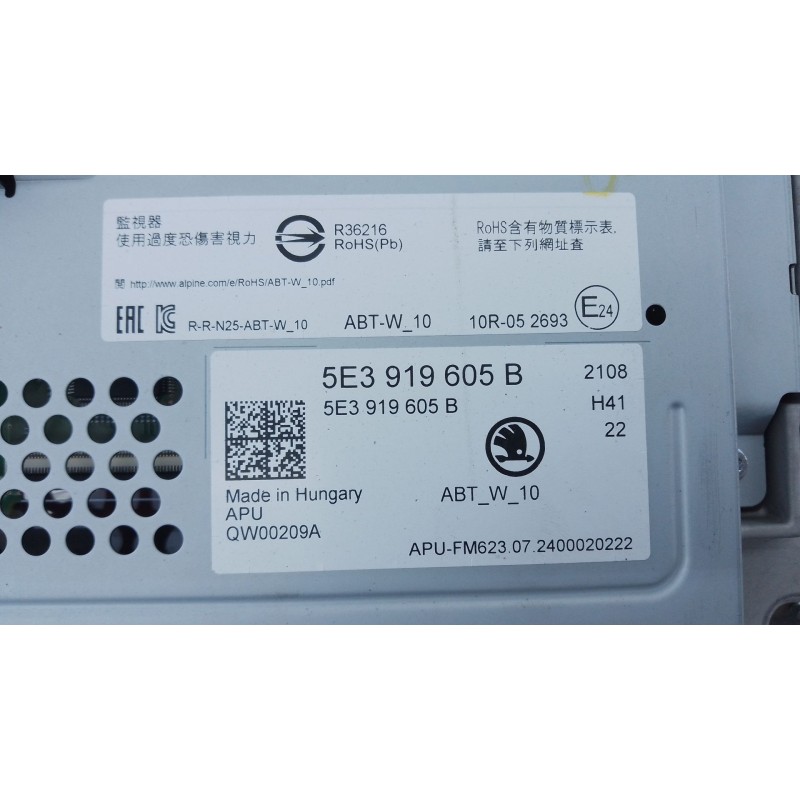 Recambio de sistema audio / radio cd para skoda octavia iv combi (nx5, pv5) 2.0 tdi referencia OEM IAM   