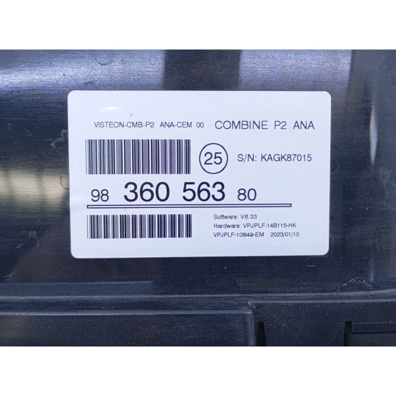 Recambio de cuadro instrumentos para peugeot 2008 ii (ud_, us_, uy_, uj_, ur_, uc_) 1.2 puretech 130 referencia OEM IAM 98360563