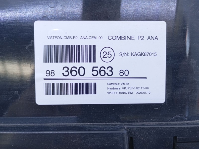 Recambio de cuadro instrumentos para peugeot 2008 ii (ud_, us_, uy_, uj_, ur_, uc_) 1.2 puretech 130 referencia OEM IAM 98360563