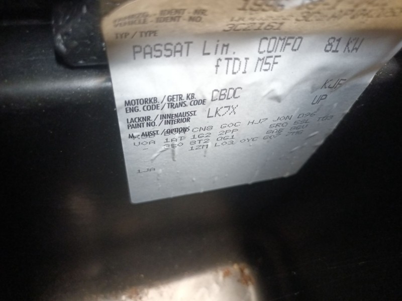 volkswagen passat b6 (3c2) del año 2008