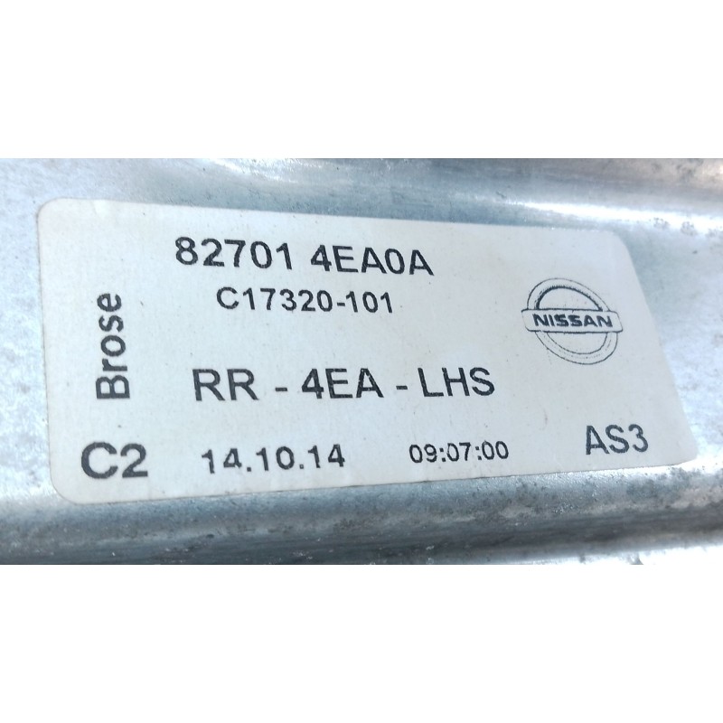 Recambio de elevalunas trasero izquierdo para nissan qashqai ii (j11, j11_) 1.6 dci referencia OEM IAM   