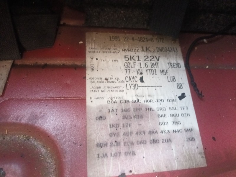 volkswagen golf vi (5k1) del año 2012