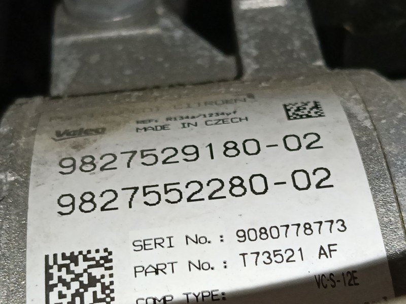 Recambio de compresor aire acondicionado para peugeot 3008 ii suv (mc_, mr_, mj_, m4_) 1.2 thp/ puretech 130 (mrhnsm, mrhnsu, mr