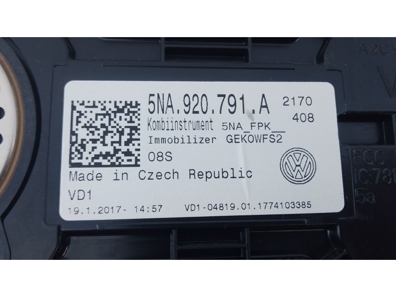 Recambio de cuadro instrumentos para volkswagen tiguan (ad1, ax1) 2.0 tdi referencia OEM IAM 5NA920791A  