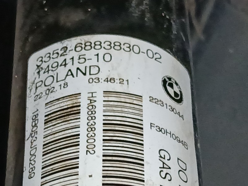 Recambio de amortiguador trasero izquierdo para bmw 3 (f30, f80) 320 d referencia OEM IAM 33526883830  