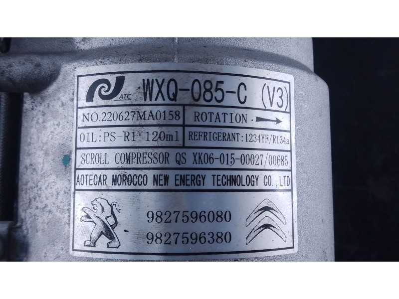 Recambio de compresor aire acondicionado para peugeot 208 ii (ub_, up_, uw_, uj_) 1.2 puretech 100 referencia OEM IAM 9827596080