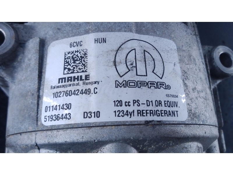 Recambio de compresor aire acondicionado para jeep renegade suv (bu, b1, bv) 1.4 4x4 referencia OEM IAM   