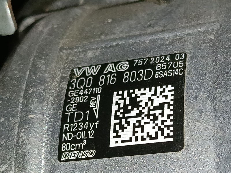 Recambio de compresor aire acondicionado para audi q3 sportback (f3n) 35 tdi referencia OEM IAM 3Q0816803D  