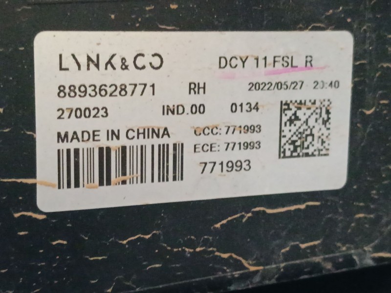 Recambio de piloto delantero derecho para lynk & co 01 phev referencia OEM IAM   