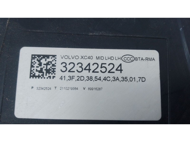 Recambio de faro izquierdo xenon para volvo xc40 (536) t3 referencia OEM IAM 32342524  