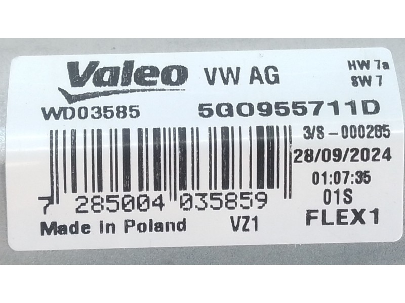 Recambio de motor limpia trasero para skoda scala (nw1) 1.5 tsi referencia OEM IAM 5Q0955711D  