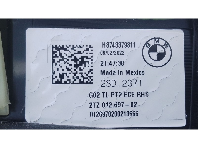 Recambio de piloto trasero derecho porton para bmw x4 (g02, f98) xdrive 30 d mild-hybrid referencia OEM IAM   