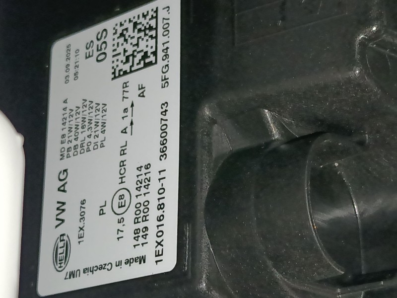 Recambio de faro izquierdo xenon para cupra formentor (kmp) 1.5 tsi referencia OEM IAM 5FG941007J  