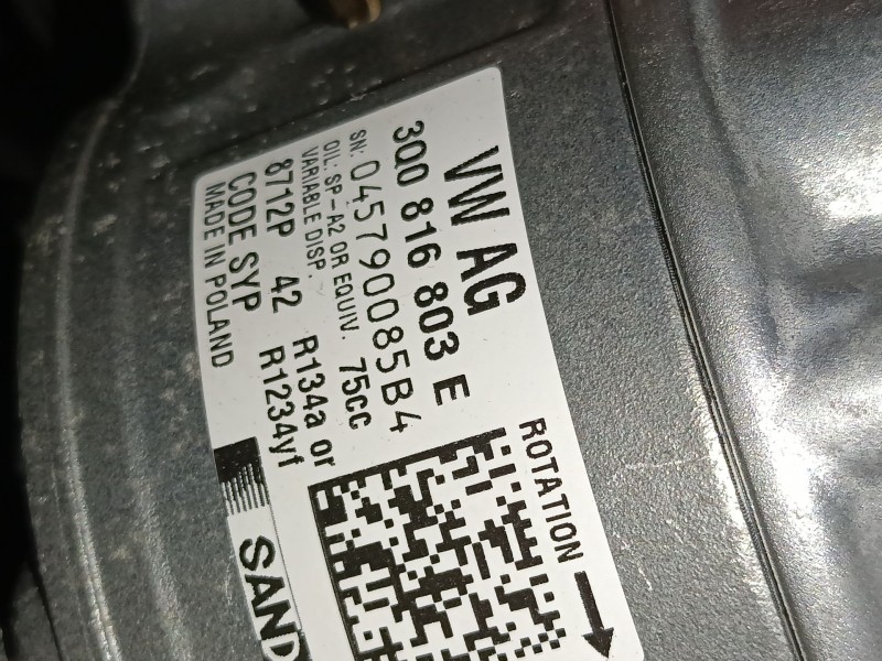 Recambio de compresor aire acondicionado para cupra formentor (kmp) 1.5 tsi referencia OEM IAM   